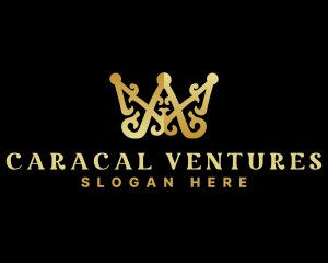 Luxury Royalty Crown Letter AM logo design