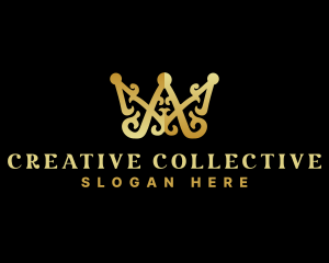 Luxury Royalty Crown Letter AM logo design