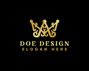 Luxury Royalty Crown Letter AM logo design