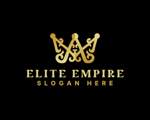 Luxury Royalty Crown Letter AM logo design