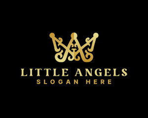 Luxury Royalty Crown Letter AM logo design