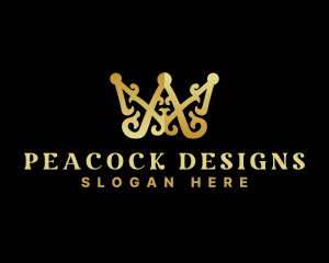 Luxury Royalty Crown Letter AM logo design