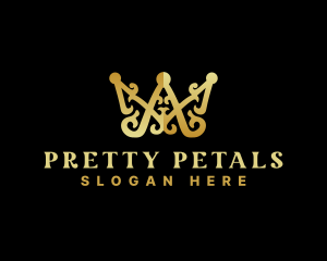 Luxury Royalty Crown Letter AM logo design