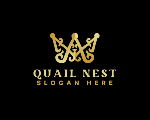 Luxury Royalty Crown Letter AM logo design