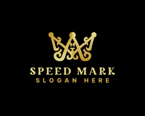 Luxury Royalty Crown Letter AM logo design