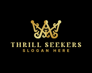 Luxury Royalty Crown Letter AM logo design