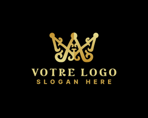 Medieval - Luxury Royalty Crown Letter AM logo design