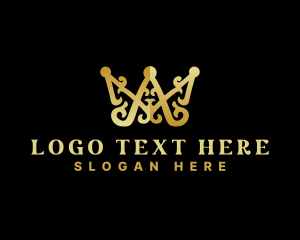 Investment - Luxury Royalty Crown Letter AM logo design