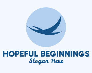 Hope - Flying Blue Bird logo design