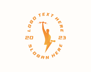 Man - Human Electric Thunder logo design