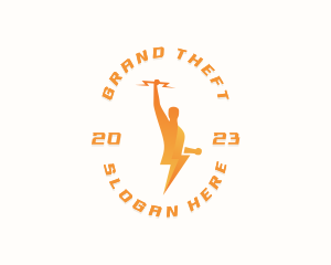 Express - Human Electric Thunder logo design