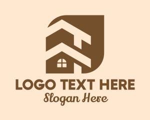 Carpentry - Wood House Loft Roof logo design