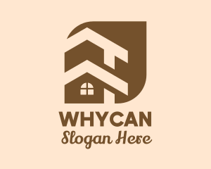 Village - Wood House Loft Roof logo design