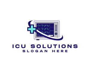 Icu - Medical Health Monitor logo design