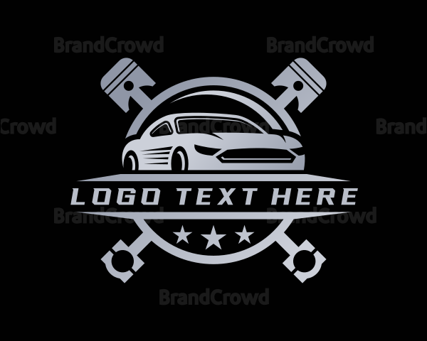 Piston Car Mechanic Logo
