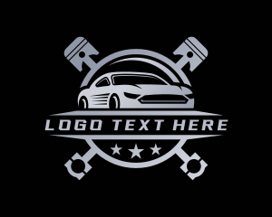 Race Car - Piston Car Mechanic logo design