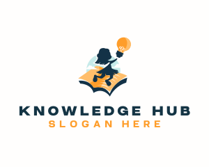 Learn - Kindergarten Book Education logo design