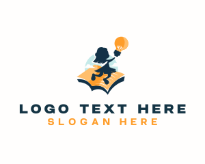 Learn - Kindergarten Book Education logo design
