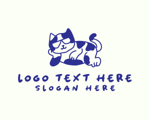 Cat - Pet Cool Cat logo design