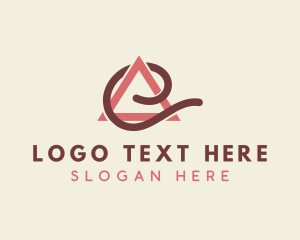 Shape - Triangle Swirl Letter E logo design