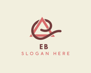 Triangle Swirl Letter E Logo