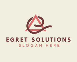 Triangle Swirl Letter E logo design