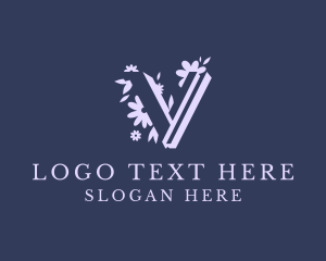 Letter V - Flower Florist Gardening logo design