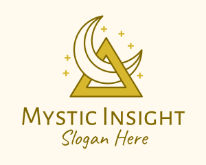 Psychic - Crescent Moon Triangle logo design