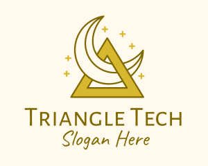 Triangle - Crescent Moon Triangle logo design