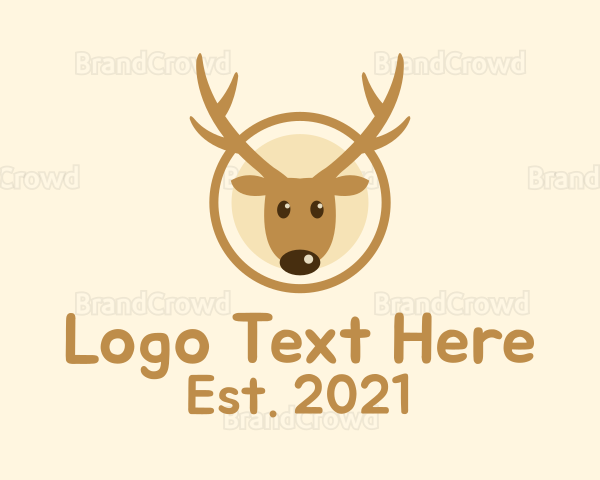 Cute Brown Reindeer Logo