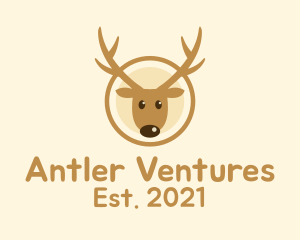 Cute Brown Reindeer  logo design