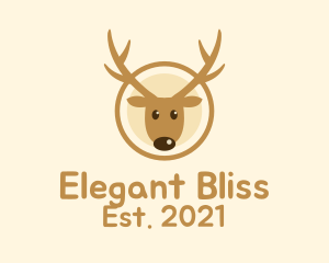 Elk - Cute Brown Reindeer logo design