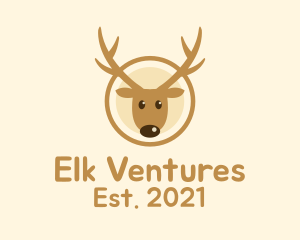 Cute Brown Reindeer  logo design