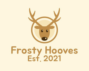 Cute Brown Reindeer  logo design