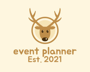 Animal - Cute Brown Reindeer logo design