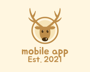 Hunt - Cute Brown Reindeer logo design