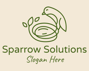 Sparrow Bird Nest  logo design