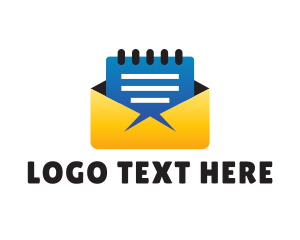 Messaging - Notepad Mail Envelope logo design