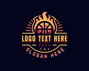 Sports - Flaming Basketball Sports logo design