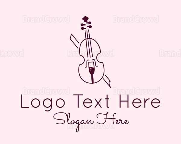 Violin Wine Glass Logo