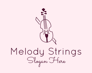 Violin - Violin Wine Glass logo design