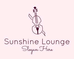 Violin Wine Glass logo design