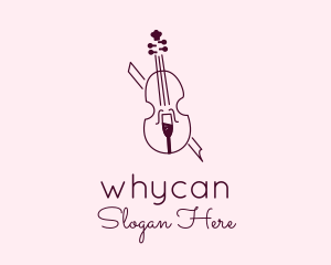 Musical - Violin Wine Glass logo design