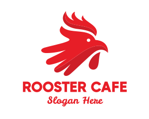 Rooster - Red Rooster Hand logo design