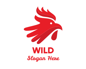 Red Rooster Hand logo design