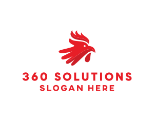 Red Rooster Hand logo design