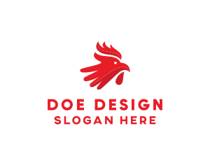 Red Rooster Hand logo design