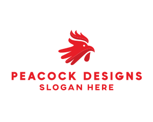 Red Rooster Hand logo design