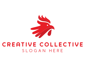 Red Rooster Hand logo design