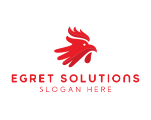 Red Rooster Hand logo design